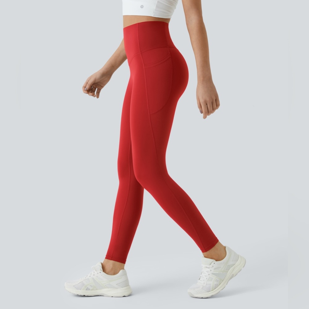 HALARA High-Waist Pocket Leggings in Red